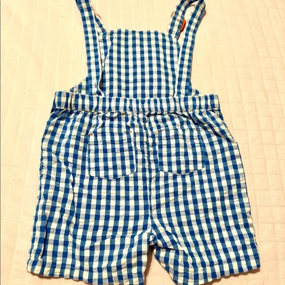 Baby Boden crab romper with blue checks - Picture 2 of 4